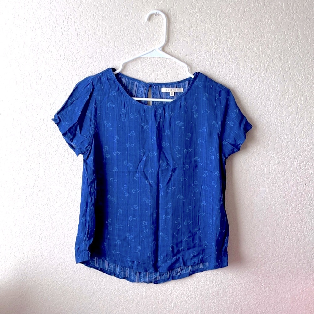 Blue Floral Blouse